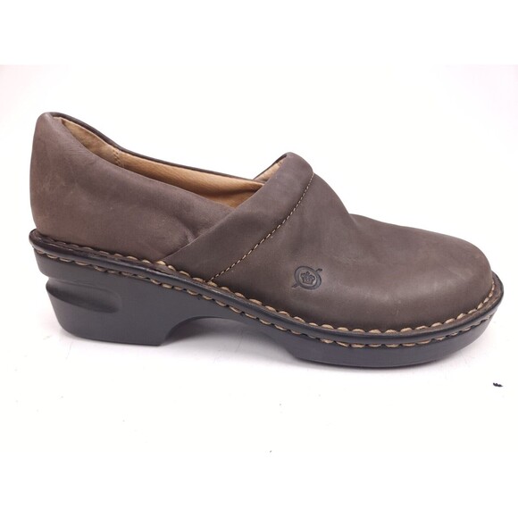 Born Size 7 M Brown Clog Shoes Leather Women B72523 - Picture 1 of 10